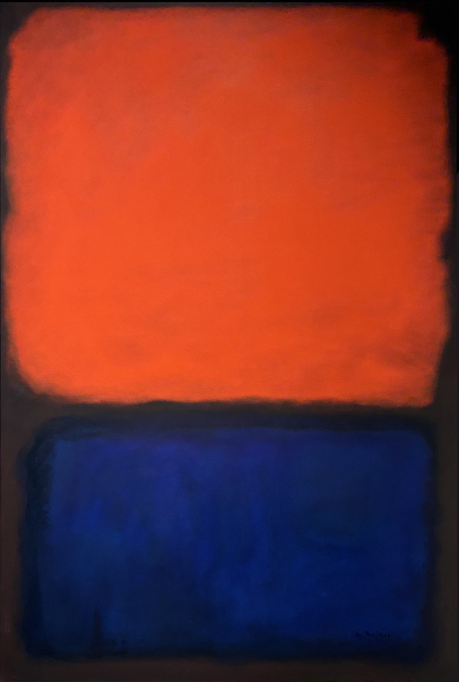 Omaggio a Rothko Orange e Blu 100x150 Luglio 2022