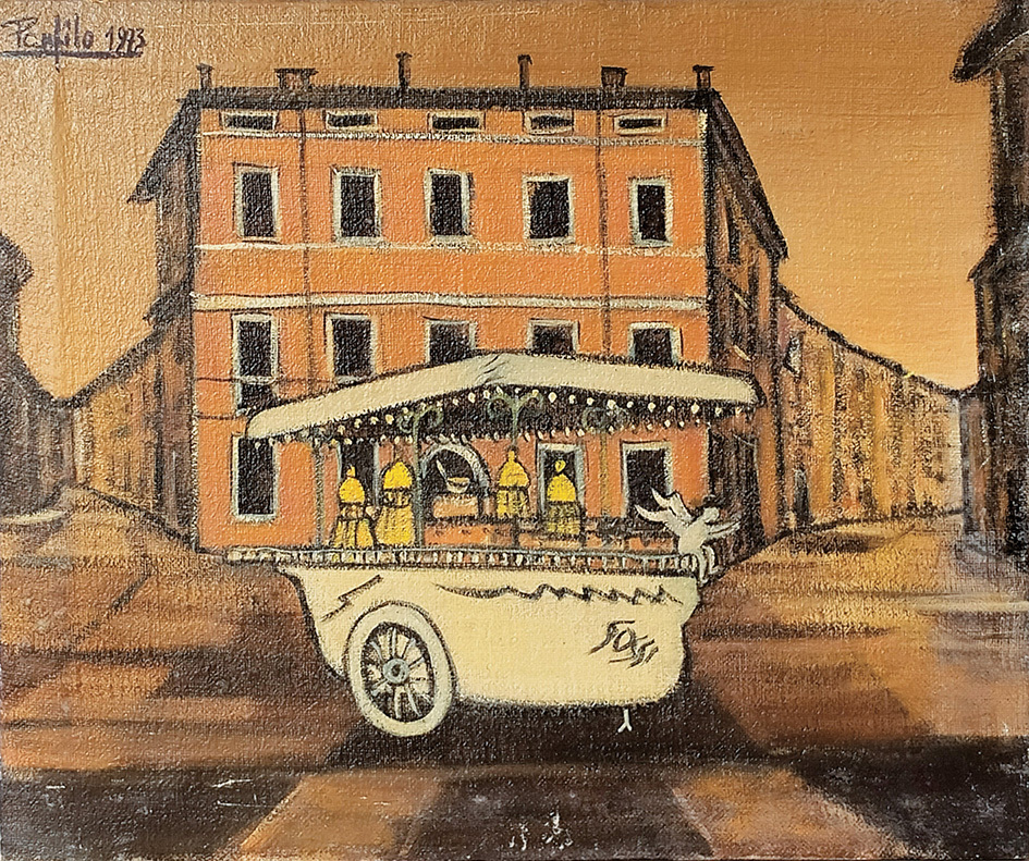 Panfilo Di Giacomo Gelateria Sossi 1973 olio su tela cm 50x60 copia