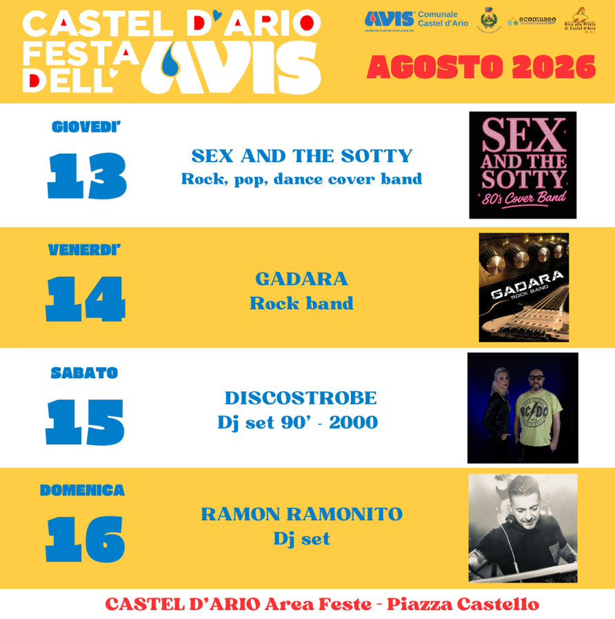 Dal 13 agosto festa castel dario