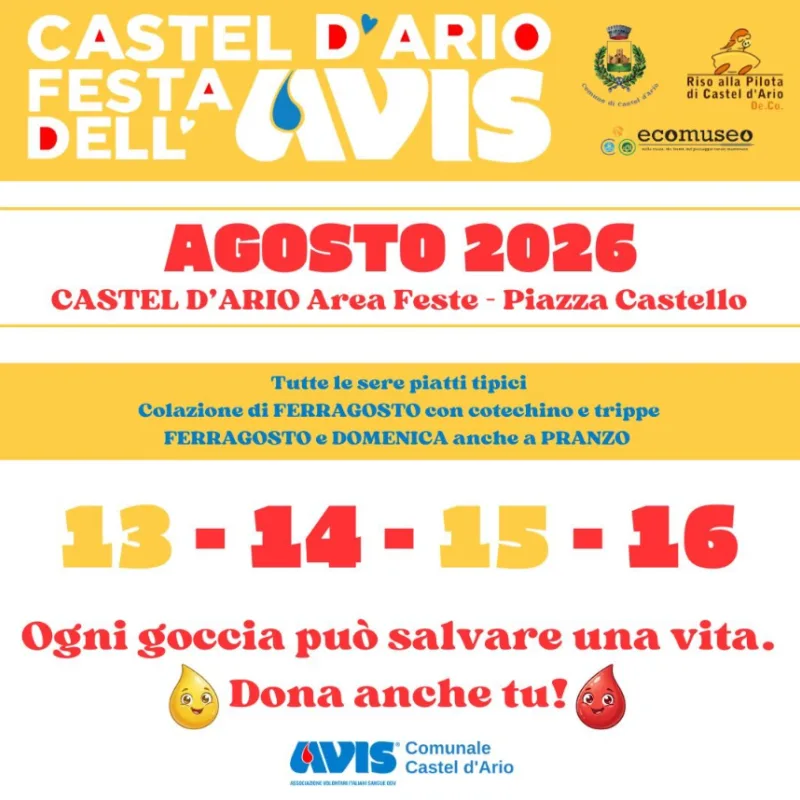 Dal 13 agosto avis castel dario