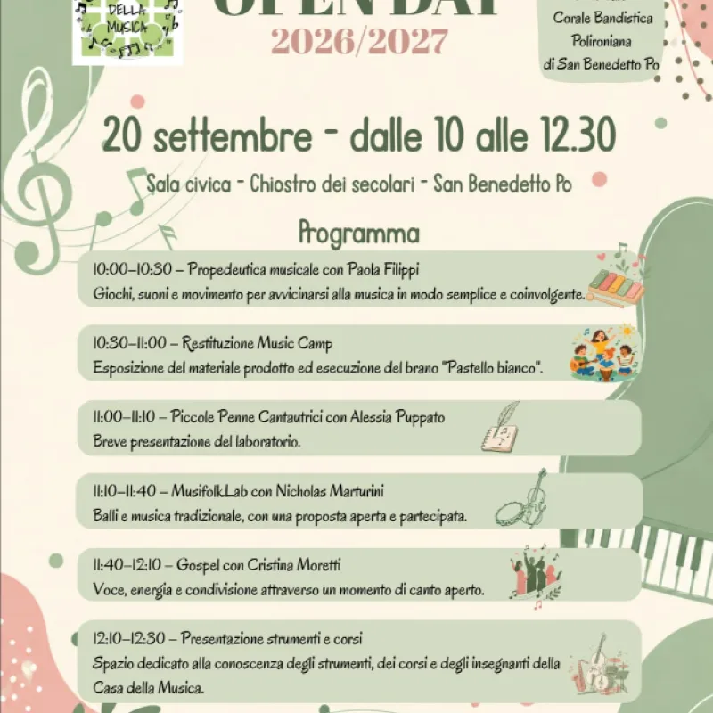 20 settembre open day musicanti