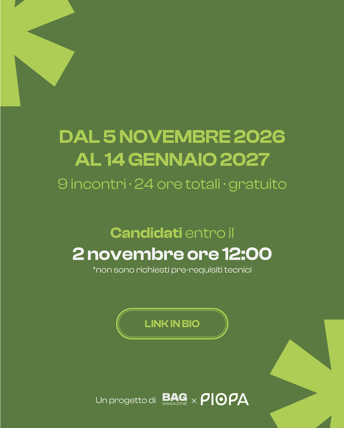 4 Bag Academy Destra secchia laboratorio di comunicazione